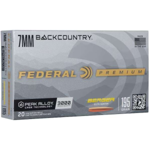 FEDERAL P7bceh1 Backcountry 7mm Bc 195gr 20 Per Box/10 Case