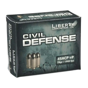 Liberty Ammunition LACD45013 Civil Defense  45 ACP +P 78 gr Hollow Point (HP) 20 Bx/ 10 Cs