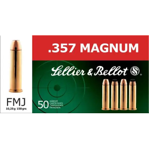 Sellier & Bellot SB357A Handgun 357 Mag 158 gr Full Metal Jacket (FMJ) 50 Bx/ 20 Cs