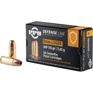 PPU Ppd91 Defense 9mm Luger 115 Gr Jacketed Hollow Point (jhp) 50 Bx/ 20 Cs