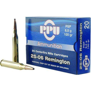 PPU Pp2506p Standard Rifle 25-06 Rem 100 Gr Pointed Soft Point (psp) 20 Bx/ 10 Cs