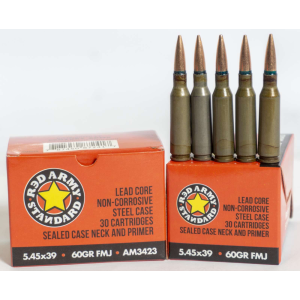 RED Army Standard Am3423 5.45x39mm 60gr Full Metal Jacket 30 Per Box/48 Case