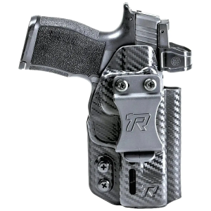 Rounded Gear RGDRUIDGLKDSCFAMBI Druid  IWB/OWB Black Carbon Fiber Kydex Fits Glock 17/19/23/32 Ambidextrous