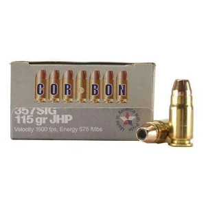 Cor-Bon  Self Defense  357 Sig 115 gr Jacketed Hollow Point (JHP) 20 Bx/ 25 Cs