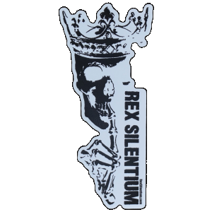 Rex Silentium Black on White Sticker - Battlehawk Armory
