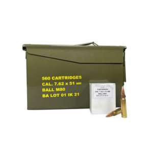 IGMAN Brass Case Amo 7.62x51mm Nato 147gr Fmj 20rd Box In 560 Rd M2a1 Can 810091151051 810091151051