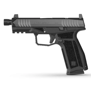 Arex Delta X Tactical 9mm / 1x17rd Mag, 1x 17+2 Mag / 1/2 x 28 Threaded Barrel / Serialized Trigger Assembly / Interchangeable Frame and Backstraps / Ambi Magazine Release & Slide Release / Suppressor Height Sights / 5x Optics Plates / Black