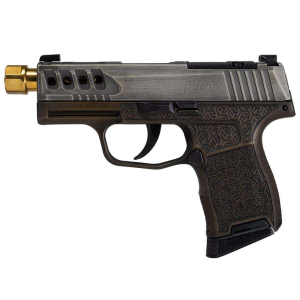 Sig Sauer P3659mm3.1inStriker10rdDist Gr Slide & Br Grip Oct Stipp Gold Barrel - $772.86 at BattleHawk Armory