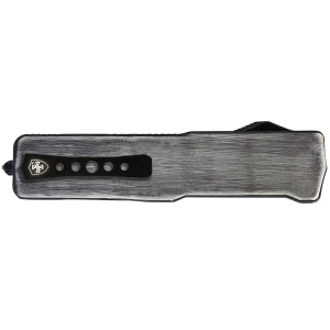 Templar Knife  Premium Weighted Knight Slim 3.16 OTF Drop Point Plain Black Oxide Stonewashed Powder Coated D2 Steel Blade, 4.93 Gunmetal Anodized Aluminum Zinc Alloy Handle