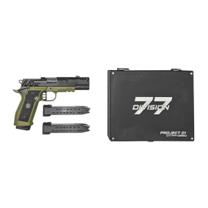 Wilson Combat Division 77 Project 1 Color 2, 9mm, 5 Comp'd Barrel, Black Over Green, 1 of 100 w/ Limited Edition Serialized Box & Coin, Optics Ready, Pistol