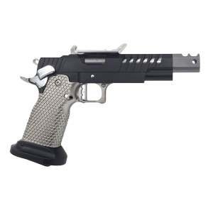 Masterpiece Arms DS9 DL Steel Challenge, 9mm, 5 Bull Barrel, 2 Magazines, Optics Ready, Black/Silver, Pistol