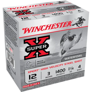 Winchester Ammo WEX123H4 Super X Xpert High Velocity 12 Gauge 3 1 1/4 oz 4 Shot 25 Bx/ 10 Cs