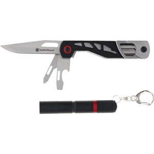 S&W KNIFE MULTITOOL KNIFE & LIGHT COMBO BLK PROMO Q3 25'<