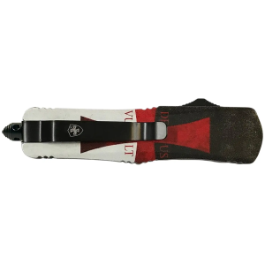 Templar Knife  Gen II Templar Flag Large 3.50 OTF Dagger Plain Black Oxide Stonewashed 440C SS Blade, 5.50 Templar Flag Aluminum Handle, Glass Breaker