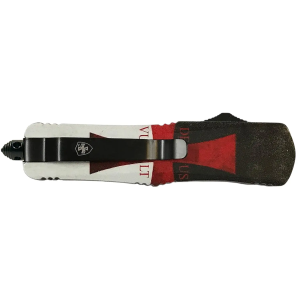 Templar Knife  Gen II Templar Flag Large 3.50 OTF Tanto Plain Black Oxide Stonewashed 440C SS Blade, 5.50 Templar Flag Aluminum Handle, Glass Breaker