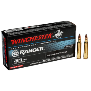 WINCHESTER RANGER LAW ENFORCEMENT 223 REM 55 GR PSP POINTED SOFT POINT AMMUNITION
