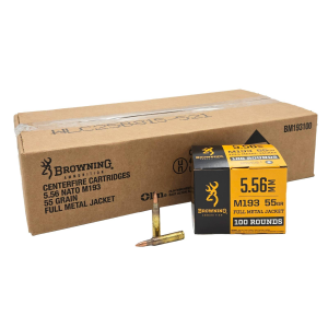 Browning 5.56 Nato 55 Grain FMJ M193 Ammunition 1000 rd CASE - Browning