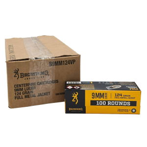 BROWNING 9MM LUGER 124 FMJ AMMUNITION 1000 rd CASE - Browning