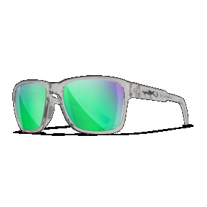 Wiley X AC6TRK07 Trek Captivate Polarized Green Mirror Lenses/Gloss Crystal Light Grey Frame Sunglasses