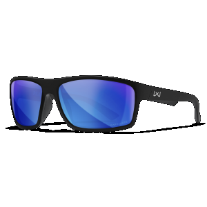 Wiley X ACPEA19XL Peak XL Captivate Polarized Blue Mirror Lenses/Matte Black Frame Sunglasses