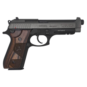 Taurus PT92 AF-D, 9mm, 5 Barrel, 2- 17rd Magazines, Black & Tungsten w/ Wood Grips, Pistol