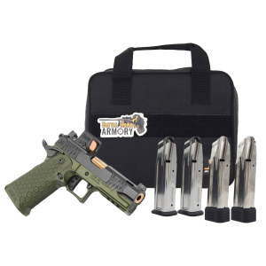 Jacob Grey Hex DoubleStack 1911 Green 9mm Pistol, Loadout Kit w/ 4x Total Mags, EPS Green Dot, & Range Bag - Jacob Grey Firearms