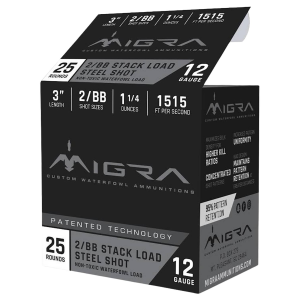 Migra Ammunitions M-12SS-2-BB Staxd 12 GA 3 1-1/4oz #2/BB 25rds