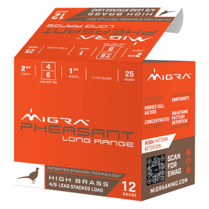 Migra Ammunitions M-12P4-6 Pheasant Long Range 12 GA 2.75 1-1/4oz #4,6 25rds