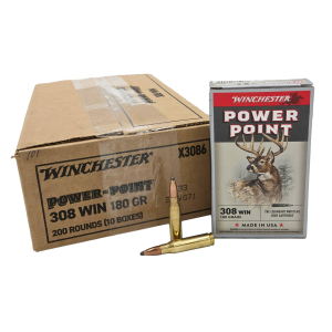 Winchester Ammo X3086 308 Win 180 gr Power-Point (PP) 200 rd CASE - Winchester Repeating Arms