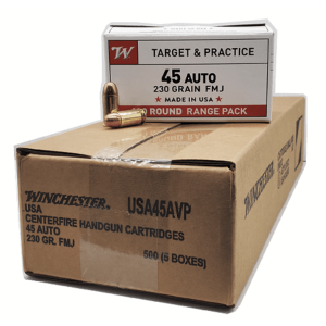 Winchester Ammo USA45AVP USA 45 ACP 230 gr Full Metal Jacket (FMJ) 500 rd CASE - Winchester Repeating Arms