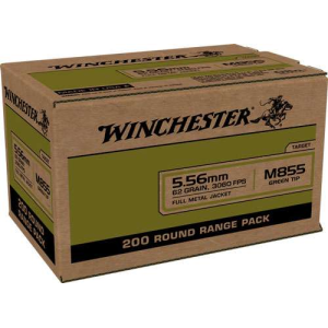 WINCHESTER USA 5.56X45 CASE LOT 800RD 62GR GREEN TIP