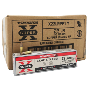 Winchester Ammo X22LRPP1 Super-X 22 LR 40 gr Game & Target CPHP 2000 rd CASE