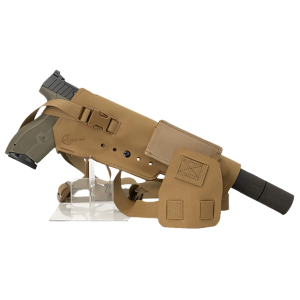 Cole-tac VWX104 Varmint Wrangler XL Pistol Holder Chest Coyote Brown Left Hand