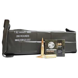 MKE 7.62x51mm NATO (308) 147 GR M80 FMJ BRASS RIFLE AMMUNITION 200 rd Vacuum Pack