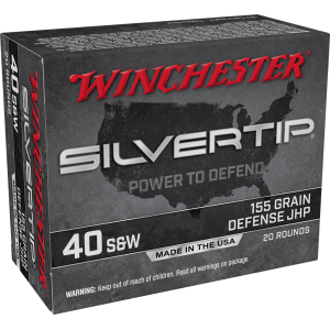 Winchester Ammo W40SWST Super-X 40 S&W 155 gr Silvertip Hollow Point 20 rd BOX