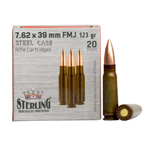 STERLING AMO 7.62X39 STEEL CASE 20RD (50 BOX CASE)