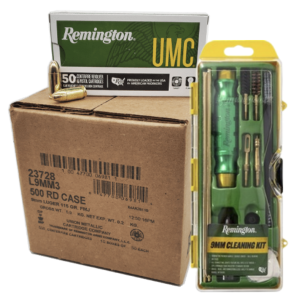 9mm Ammo - Bulk Remington Ammo UMC Luger + Cleaning Kit FMJ Bulk Remington UMC Luger + Cleaning Kit FMJ Ammo