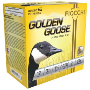 FIOCCHI GOLDEN GOOSE AMO 12GA 3.5 IN 1 5/8 OZ #2 1430FPS 25-RD ( 10 BOXES PER CASE)