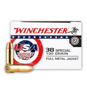 Winchester 38 Special 130gr FMJ USA Target Pack Ammunition 50rd Box