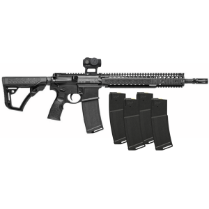 Daniel Defense M4A1 RIS II, 5.56mm, 14.5 P&W Barrel, 5x 32rd Magazines, Black, Rifle w/ Vortex Red Dot