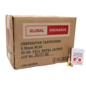 Bulk Global Ordnance M193 Case FMJ Ammo