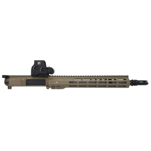 Blackout Defense .223 Wylde 13.9 Barrel Carbine Mid Length Fixed Gas Block Forward Assist FDE Upper Receiver w Eotech EXPS2-0