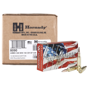 Hornady 8090 American Whitetail 308 Win 150 gr InterLock Spire Point 200 rd CASE