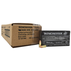 9mm Ammo - Bulk Winchester Ammo Super Suppressed Subsonic Luger Case FMJ Bulk Winchester Super Suppressed Subsonic Luger Case FMJ Ammo