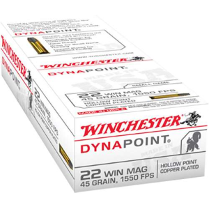 Winchester Ammo USA22M USA Dynapoint 22 Mag 45 gr Copper Plated Hollow Point (CPHP) 50 Bx/ 40 Cs