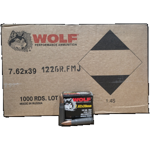 Wolf Steel Case Non-Corrosive 7.62x39mm, 122gr FMJ, 1000rd Case