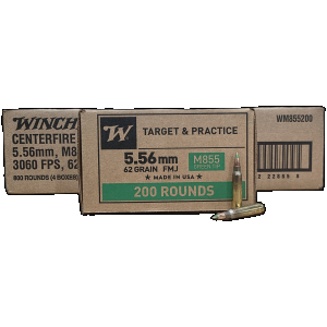 Bulk Winchester M855 Green Tip Target & Practice Case FMJ Ammo