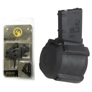 The Triggered Company Disruptor AR-15 Forced Reset 3 Position Black Drop-In Forced Reset Trigger + Magpul PMAG D-60 5.56/.223 60-Round Drum Magazine