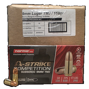 Bulk Norma A-Strike Competition Subsonic Case TMJ Ammo