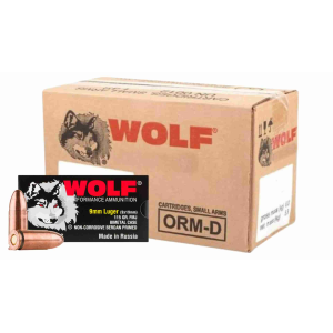 9mm Ammo - Bulk Wolf BiMetal Steel Luger Ammo Case FMJ Bulk Wolf BiMetal Steel Luger Case FMJ Ammo